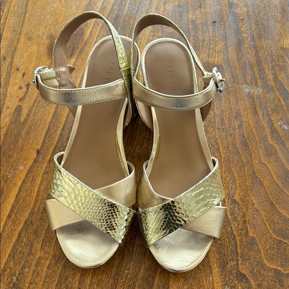Aerosoles Gold Cosmos Platform Sandals